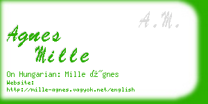 agnes mille business card